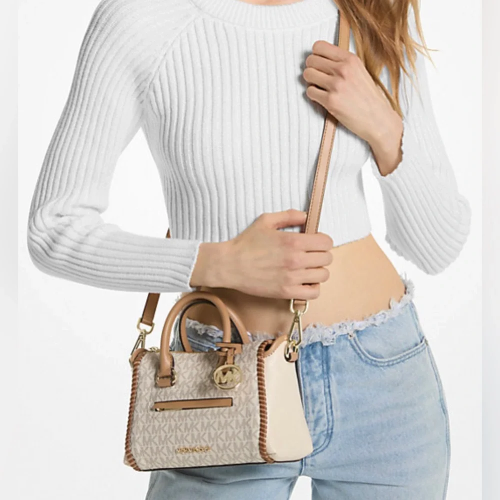 Carine Extra-Small Signature Logo Satchel - Picture 4 of 4